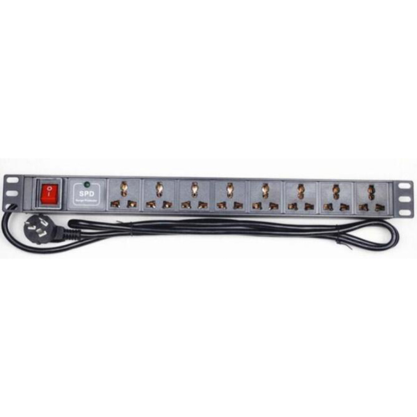 MD-P09  8 位 10A 萬用孔+防雷 PDU